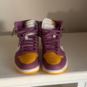 Nike Purple and Yellow High-Top Sneakers